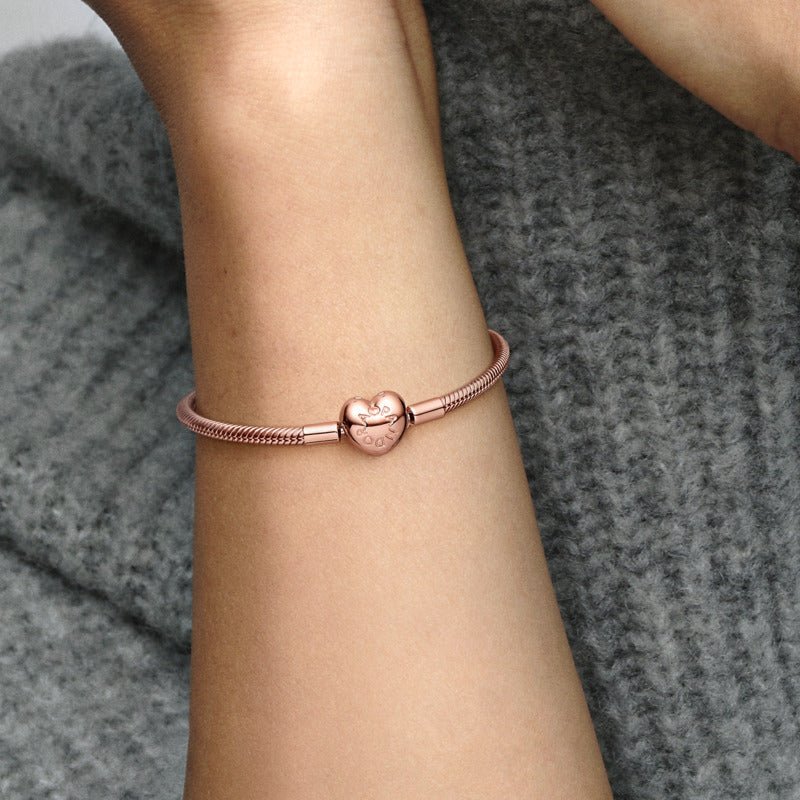 Saroch Moments snake link bracelet with heart clasp