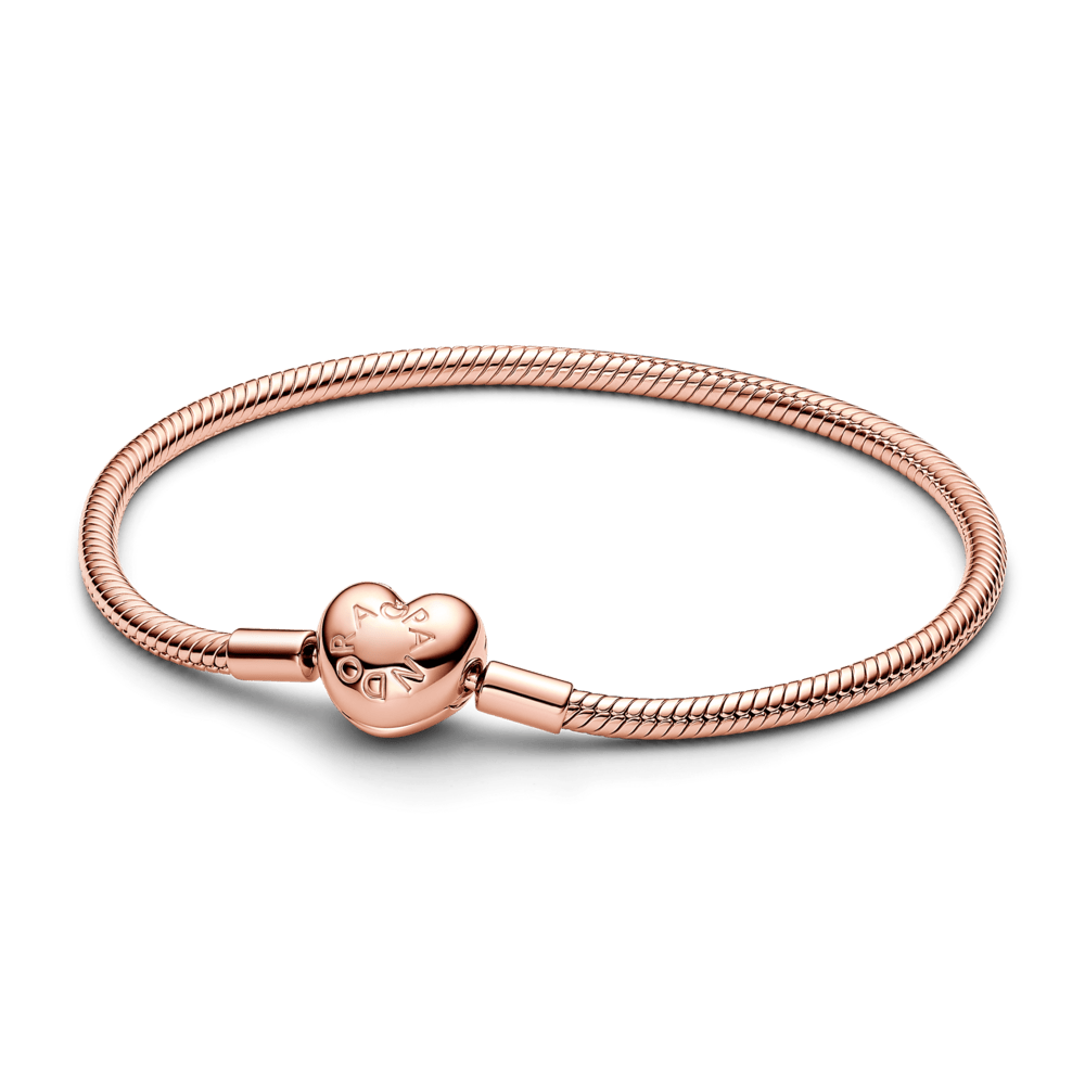 Saroch Moments snake link bracelet with heart clasp
