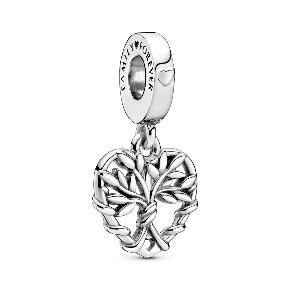 Pendant amulet heart-shaped family tree