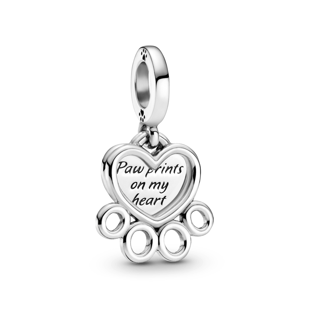 Pendant amulet heart and paw print
