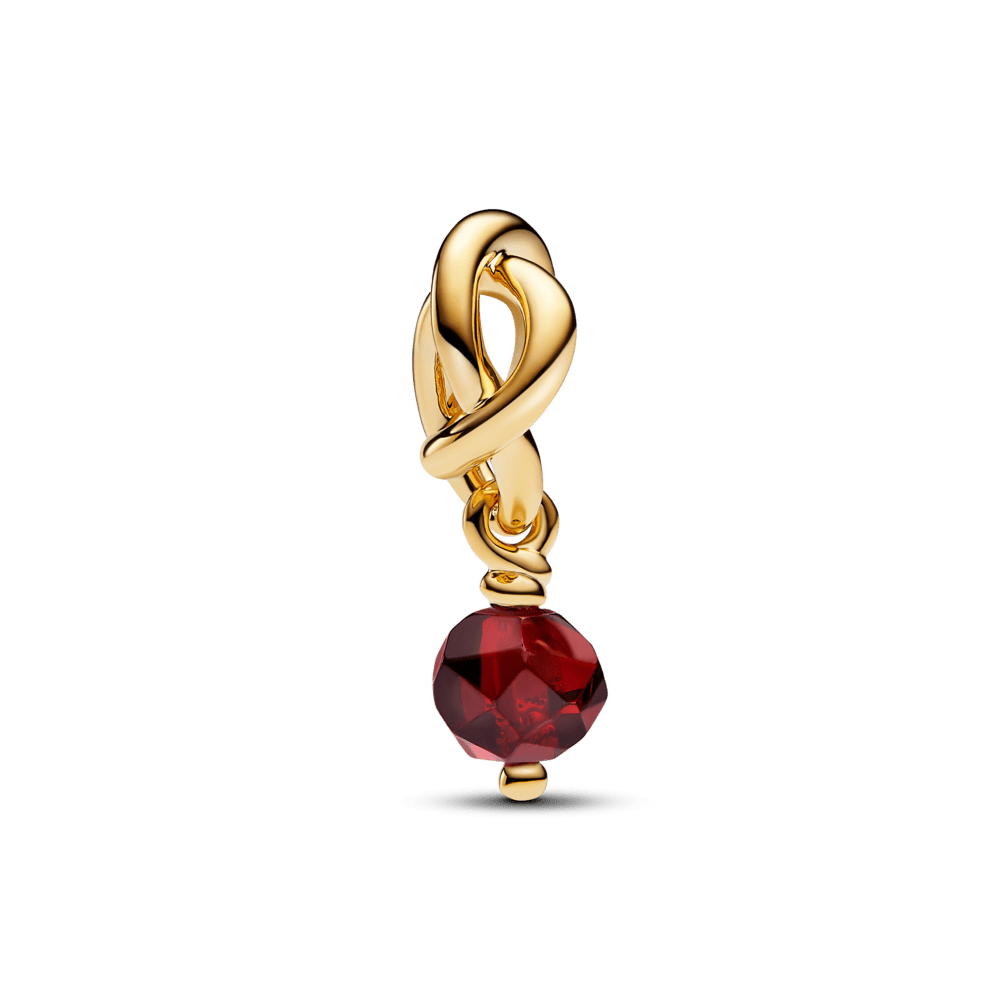 Faceted pendant Red infinity symbol