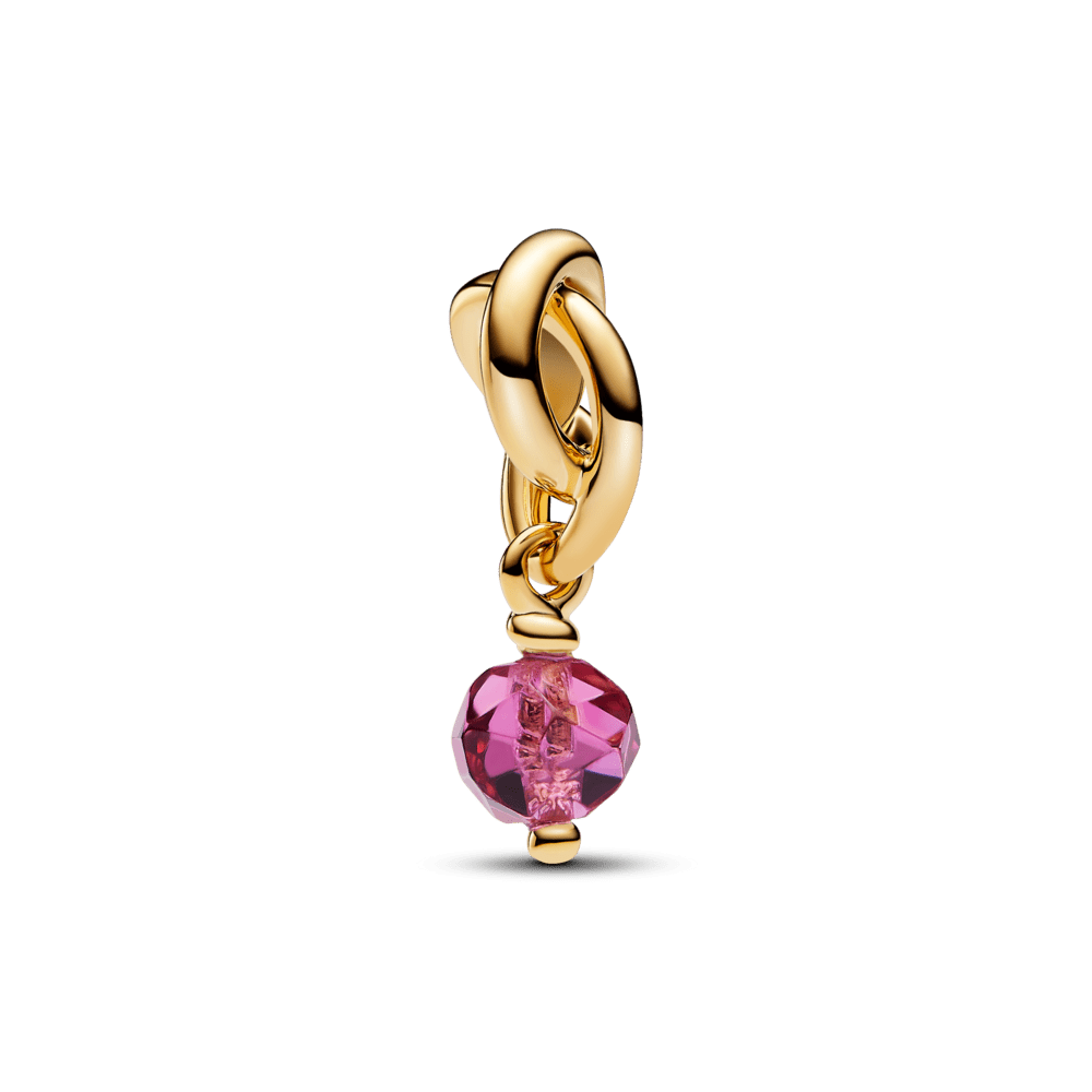 Faceted pendant pink infinity symbol