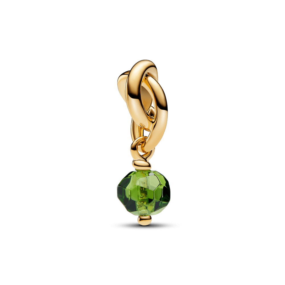 Faceted pendant Light green infinity symbol
