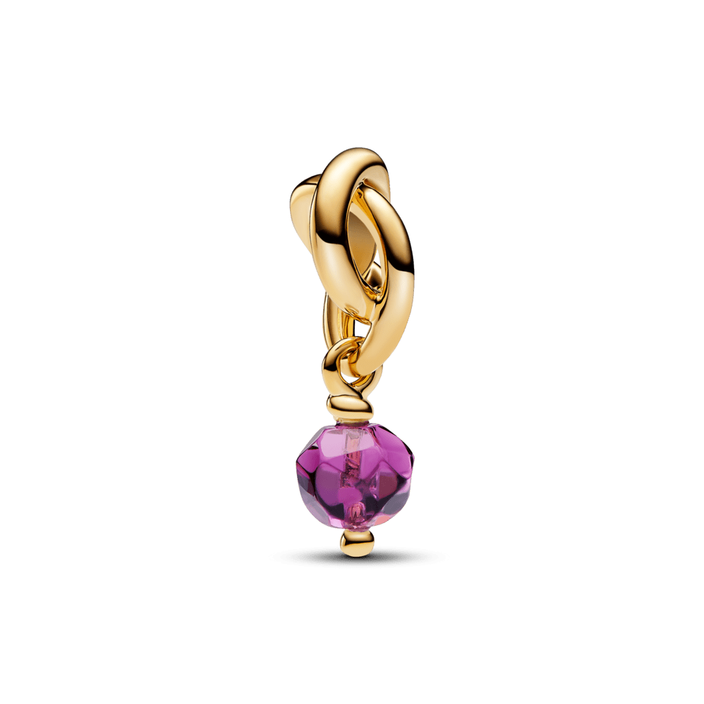 Faceted pendant purple infinity symbol