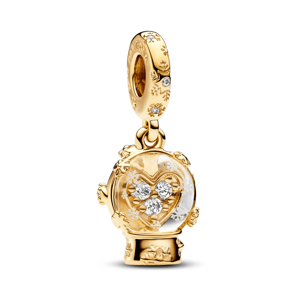 Pendant in the shape of a heart, a snowflake or a snow globe