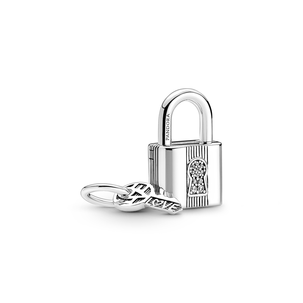 Anhänger-Amulett „Vorhängeschloss und Schlüssel“