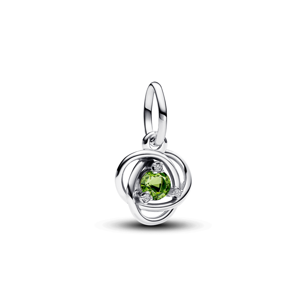 Pendentif symbole de l'infini vert clair