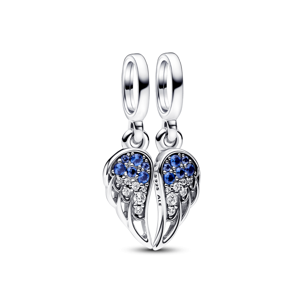 Pendentif scintillant avec aile d'ange fendue