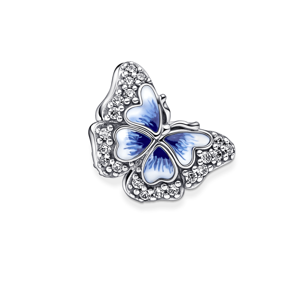 Sparkling blue butterfly pendant