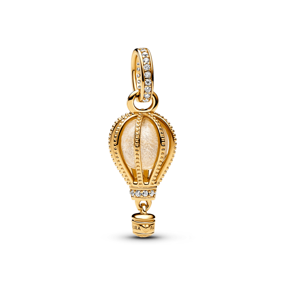 Pendentif montgolfière transparent et scintillant